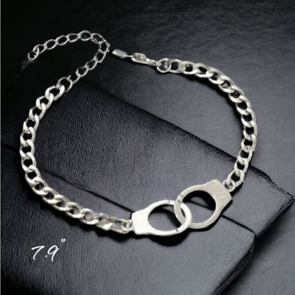 “Freedom” Handcuffs Necklace & Bracelet Custom Set l Stainless Steel l Inscribed - Picture 6 of 10